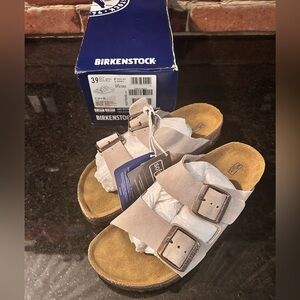 NWT Birkenstock Arizona Soft Footbed Taupe Suede 39